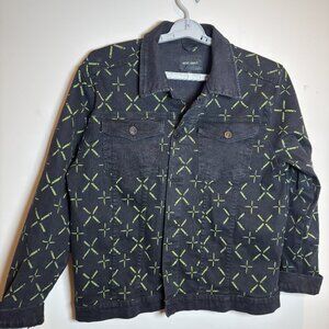 Night Addict Graphic Jacket Black Neon Green Streetwear Size L